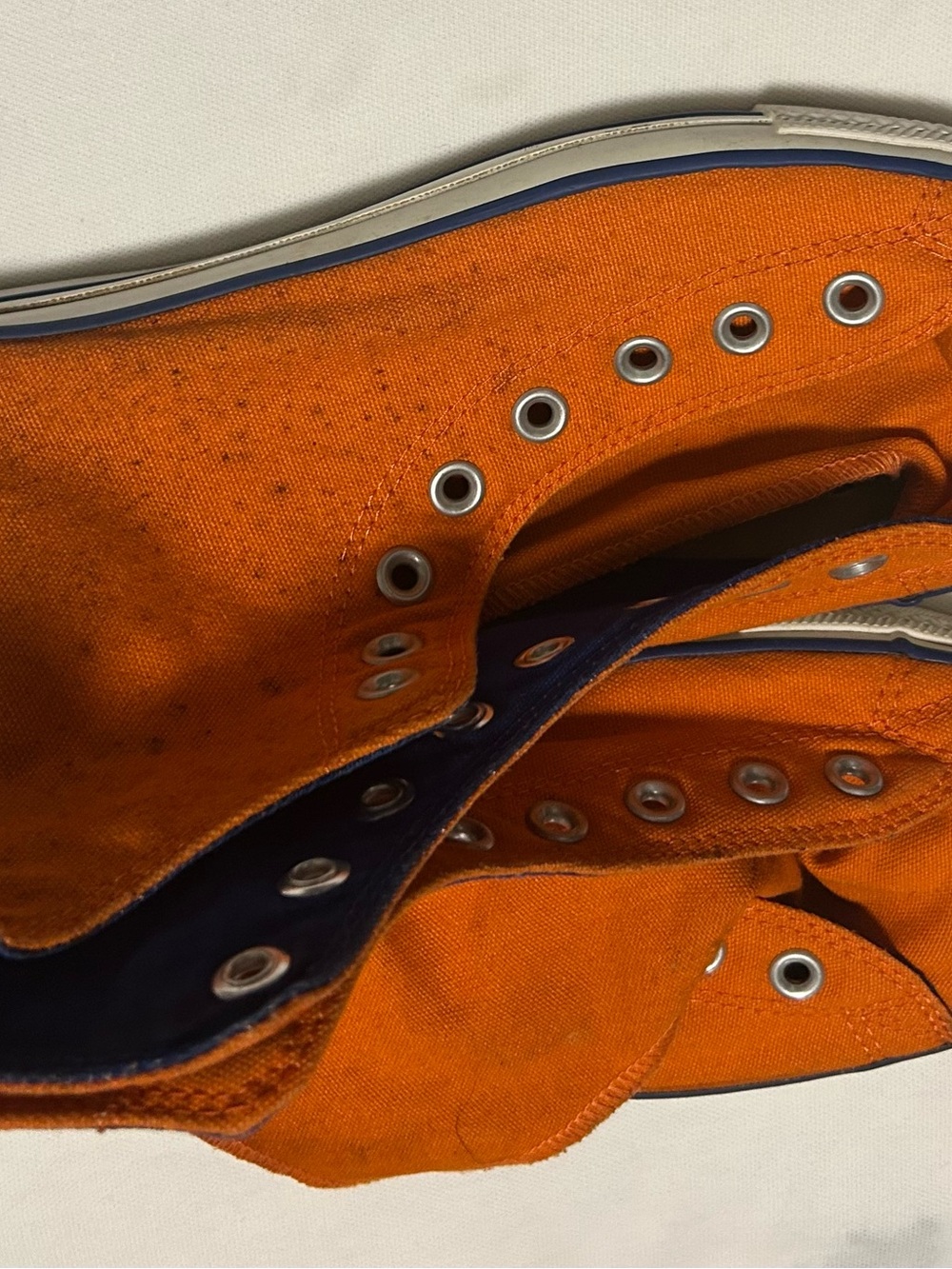 Converse Orange Canvas Low-Top Sneakers with Navy Trim - Picture 4 of 5